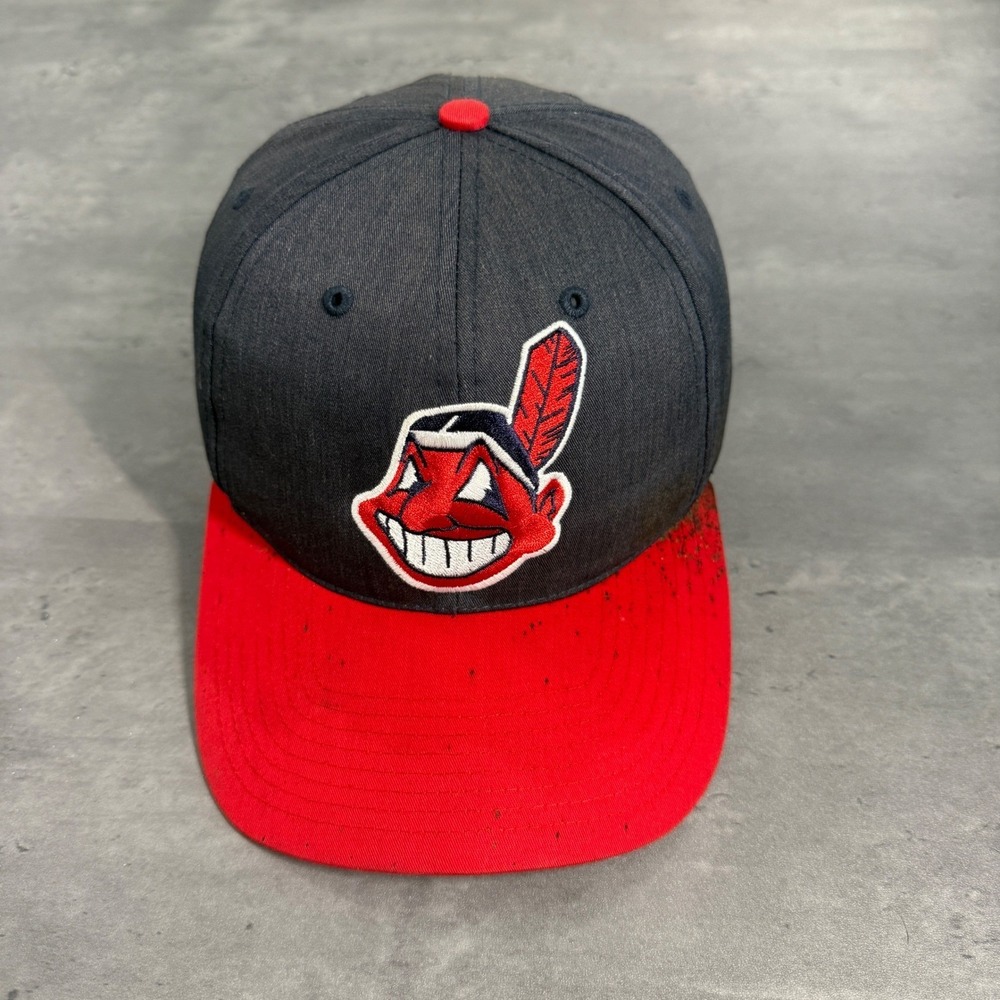 Vintage Twins Enterprise Cleveland Indians Snapback Hat Navy Red Chief Wahoo Cap